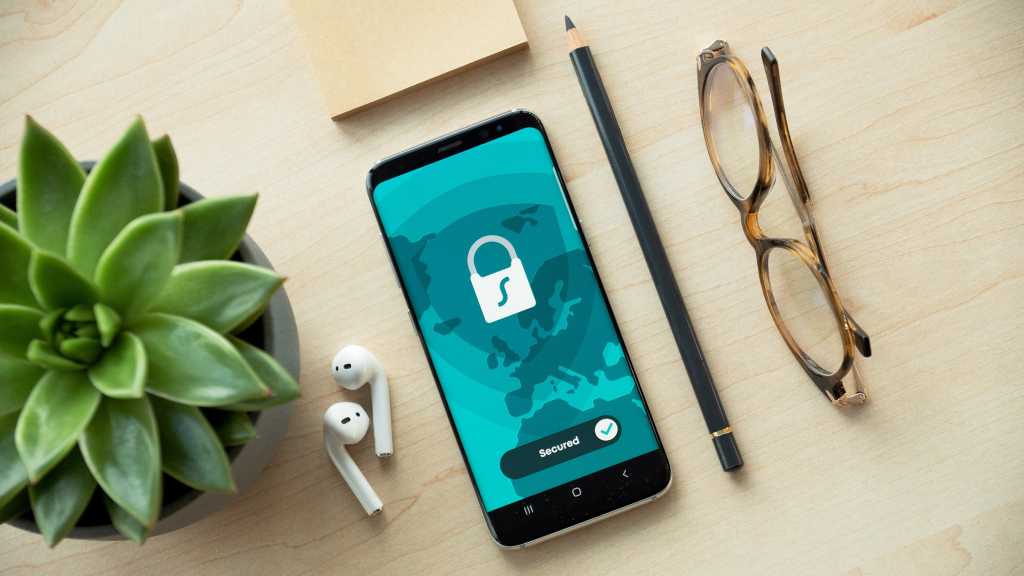 Cell phone with stock image of password manager on it